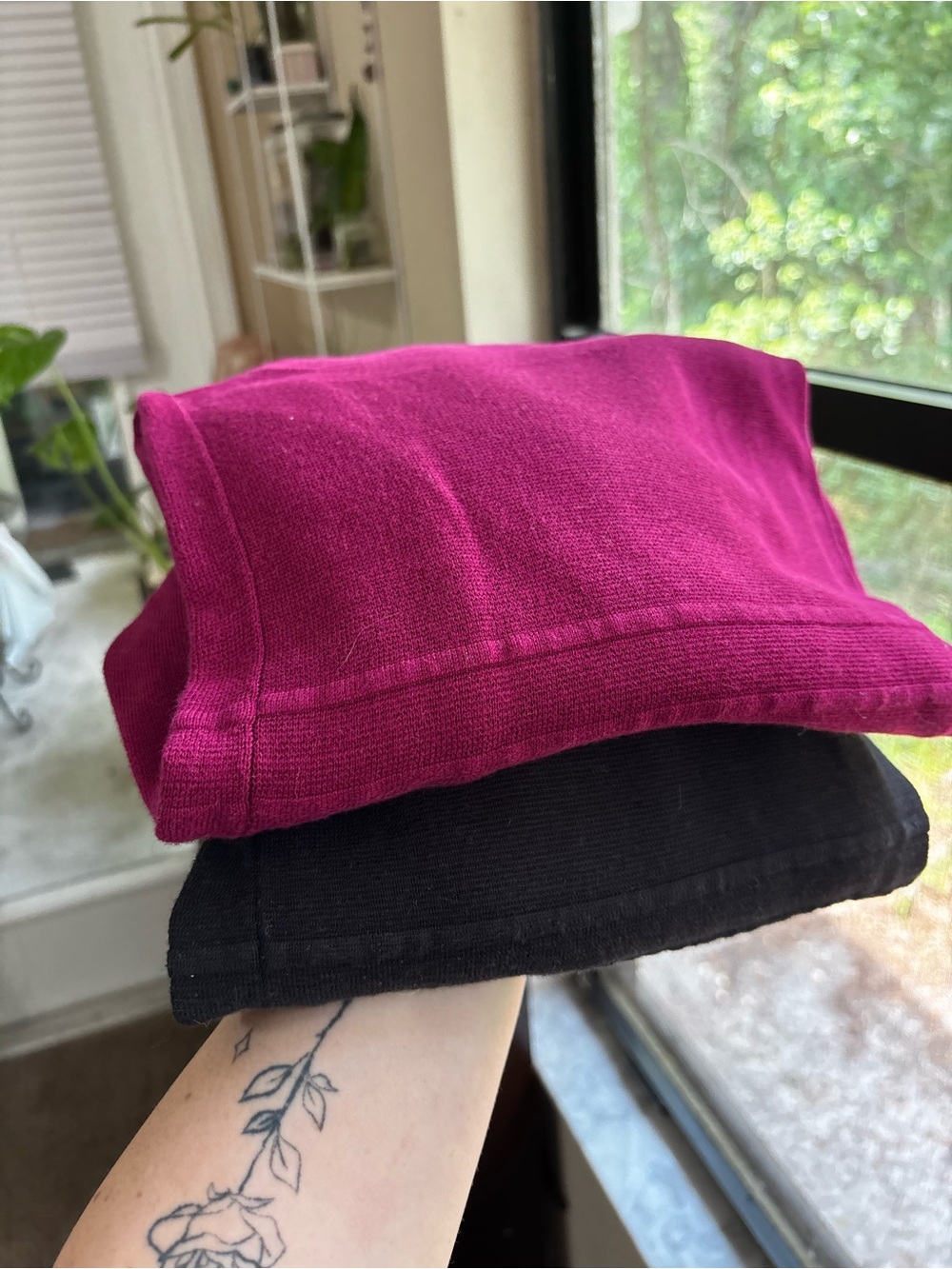 Talbots Fuchsia and Black Cardigan Set